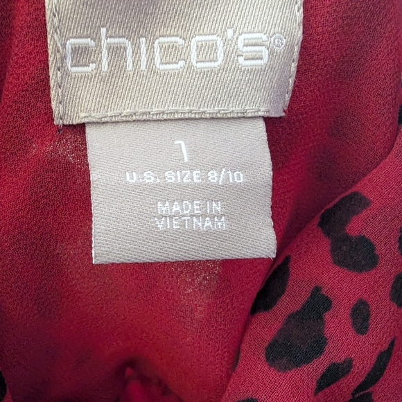 Red Leopard Print Women's Top - Picture 5 of 6